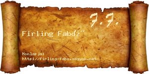 Firling Fabó névjegykártya