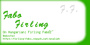 fabo firling business card